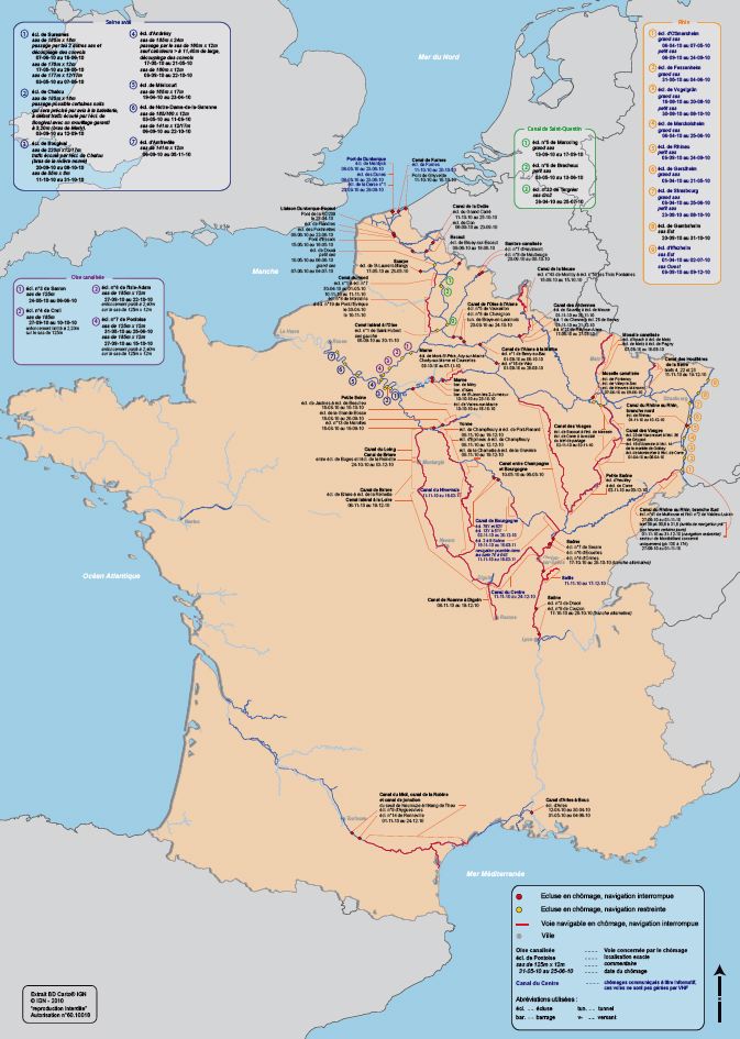 Carte des chômages en 2010 (VNF)