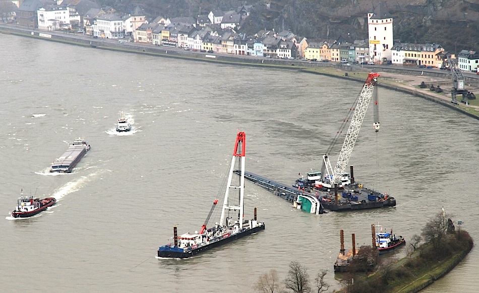 Naufrage du Waldhof à Saint Goar (Photo CCNR)