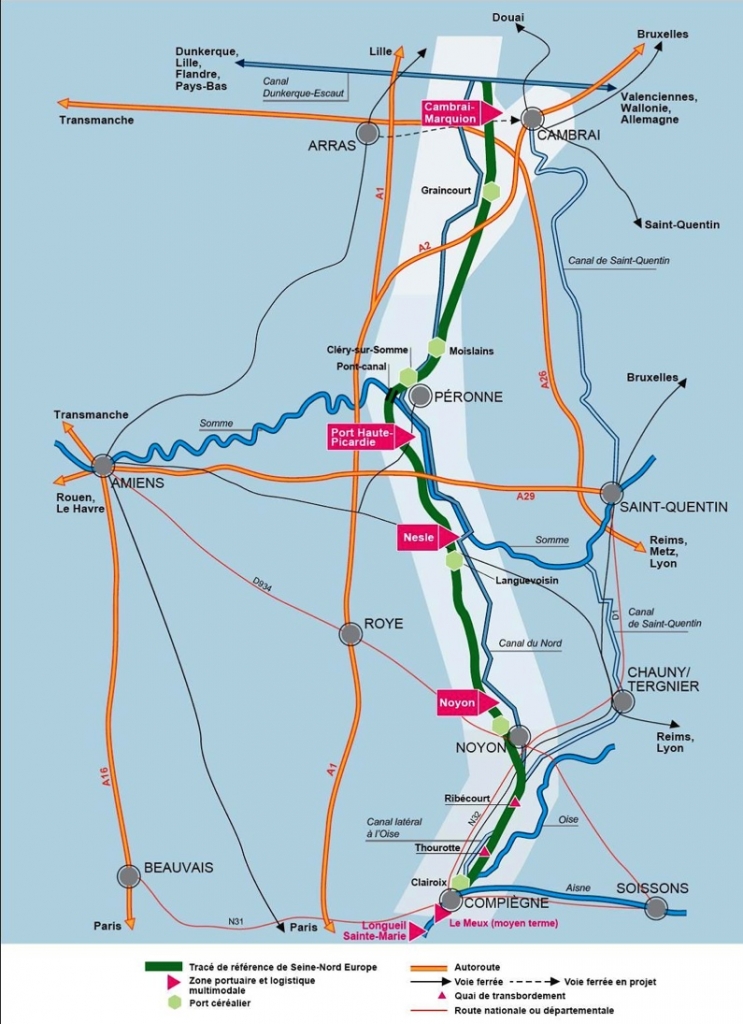 Tracé de Seine-Nord-Europe (schéma VNF)