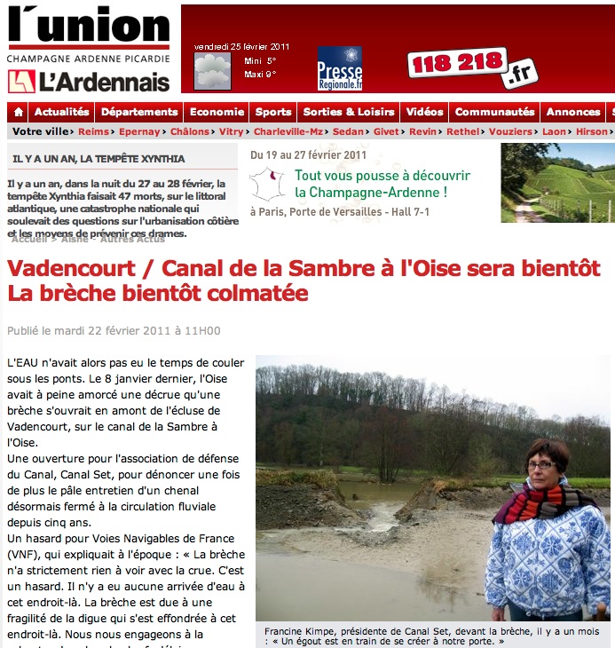 La Sambre colmate ses brèches (L'Union)