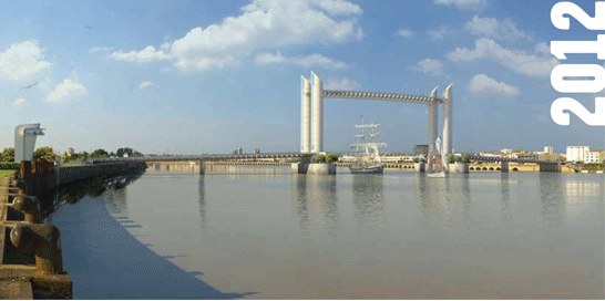 Le futur pont-levant de Bordeaux (Simulation CUB)