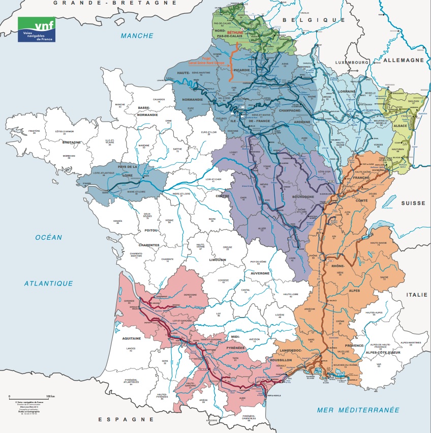 Carte administrative des VNF