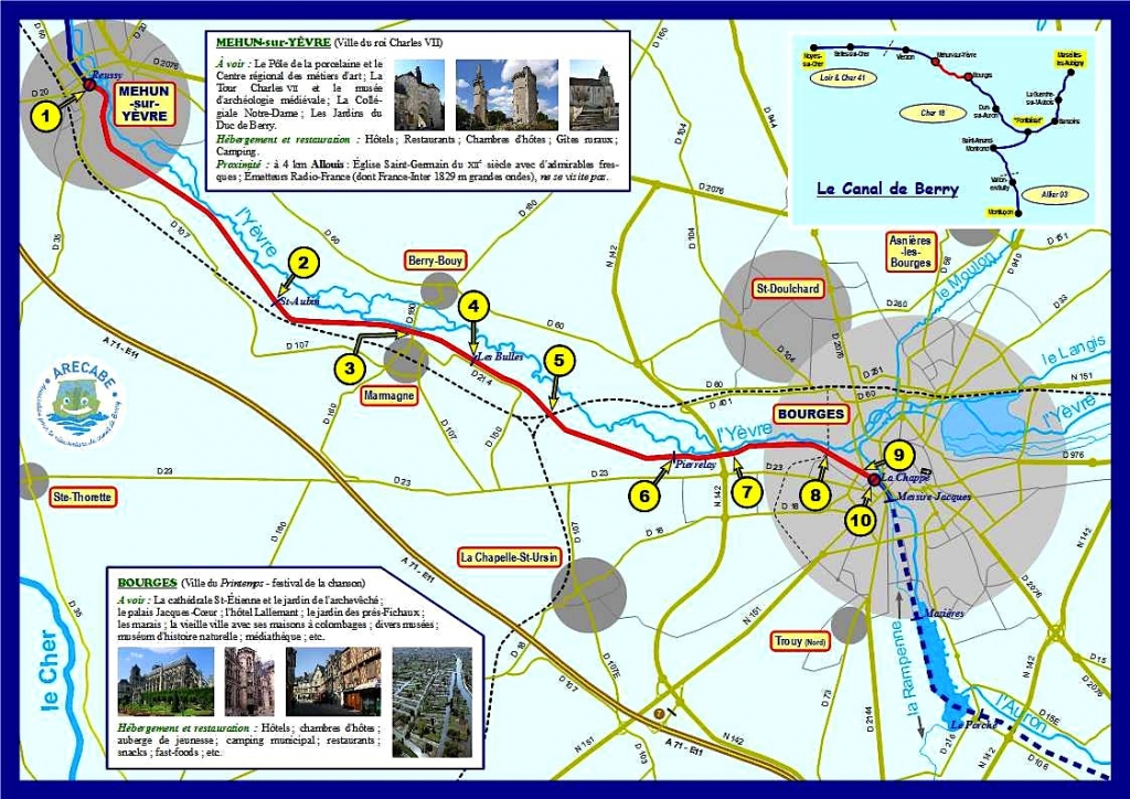 Fiche rando n°4 - Mehun-sur-Yèvre <-> Bourges (ARECABE)