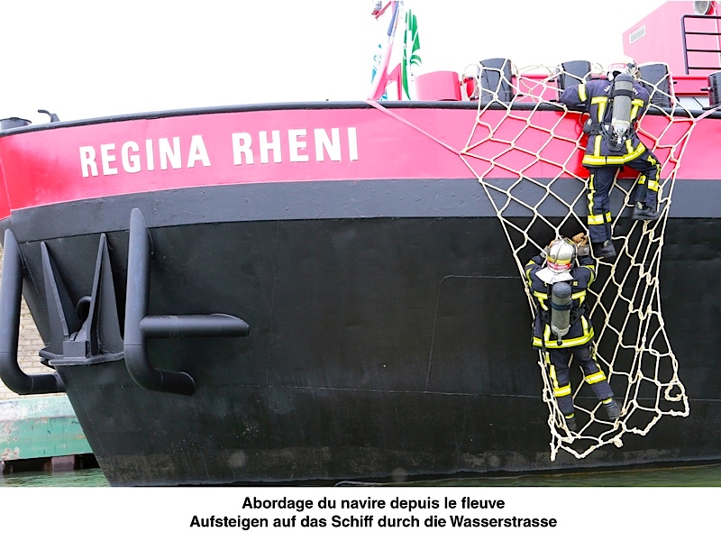 Le bateau école des pompiers du Rhin (Photo CRERF)