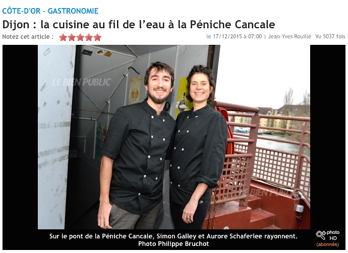 Les "Chefs" de la "Péniche Cancale" (Le Bien Public)