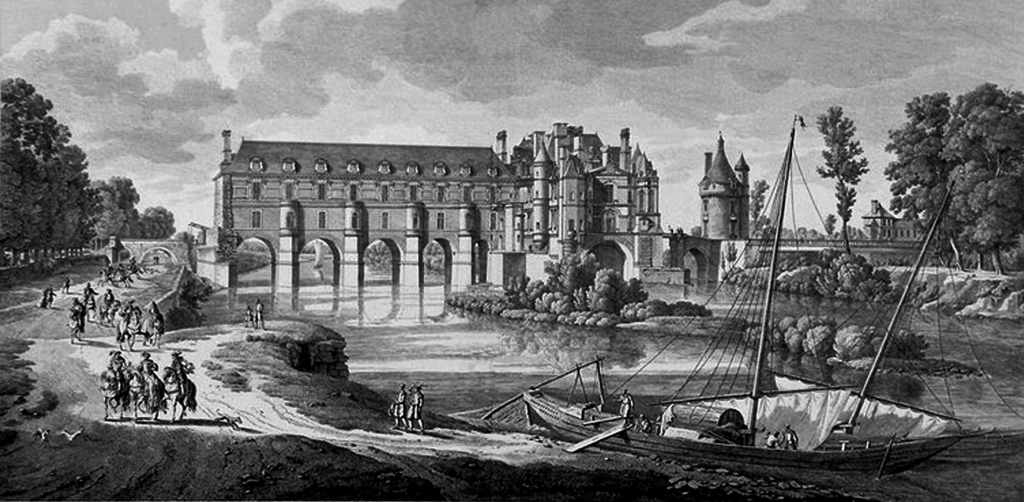 Un "pillard" devant Chenonceaux (1800) (gravure de C.Bourgeois)