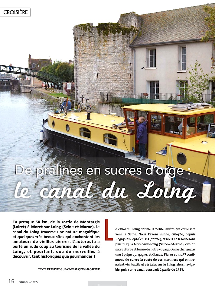 Le canal du Loing (Fluvial n°265 - septembre 2016)