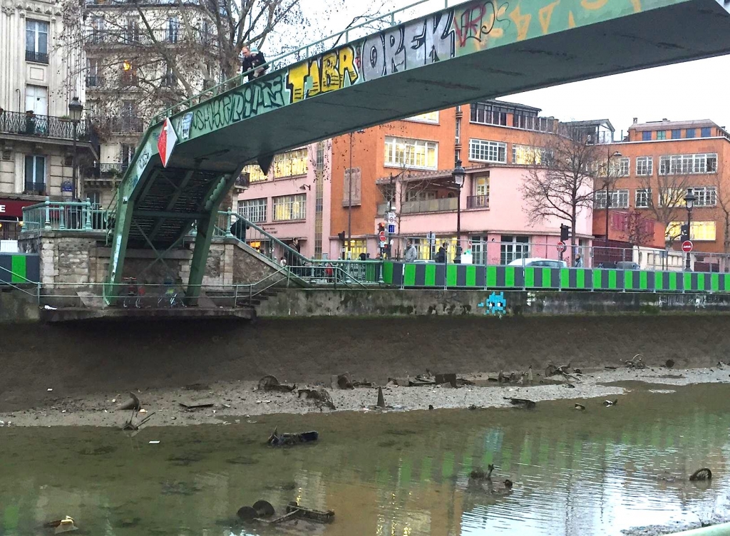 Le plafond du canal Saint-Martin au matin du 6 janvier 2016 (Photo E.Join-Lambert)