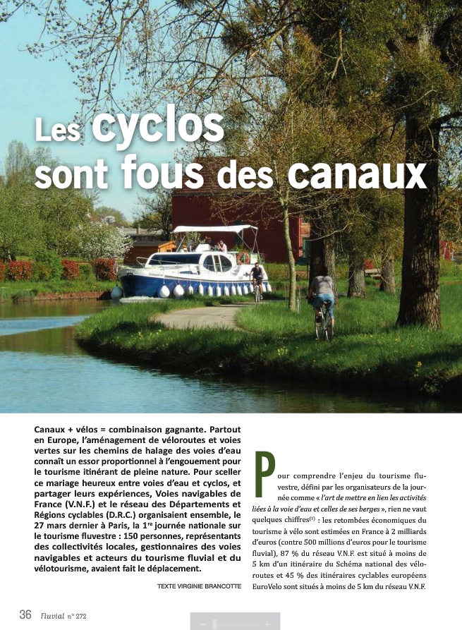 Les cyclos sont fous de canaux (Fluvial n°272)