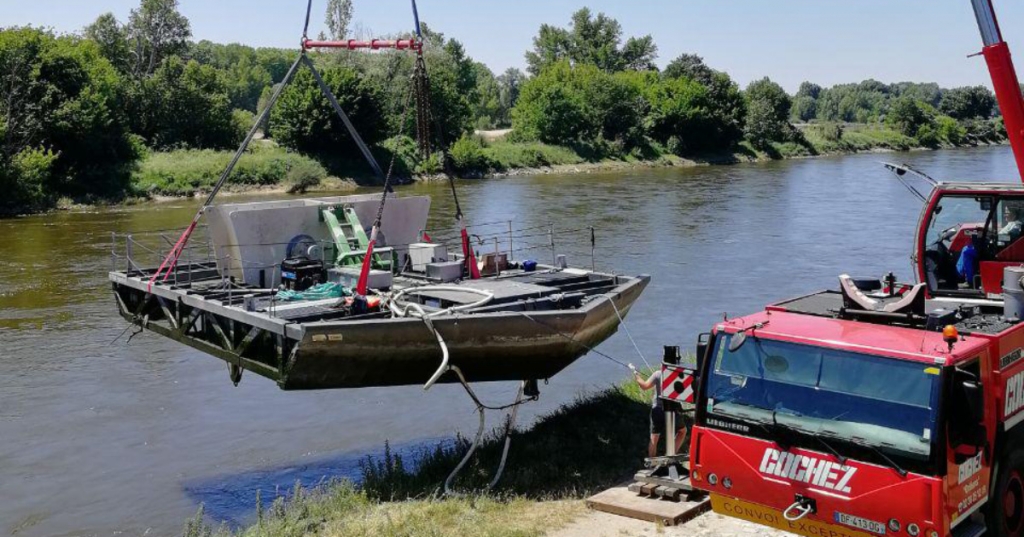 Retrait de l'hydrolienne (photo Hydroquest)