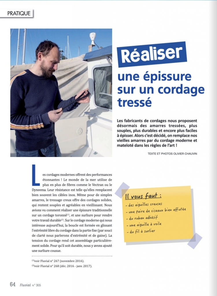 Épissure sur un cordage tressé - Fluvial 305 