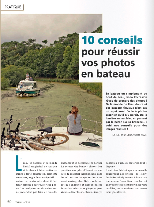 10 conseils pour réussir vos photos en bateau - Fluvial n°316